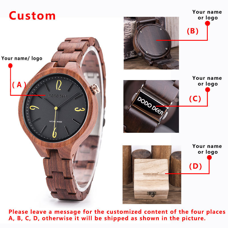 Wooden Luminous Quartz Watch