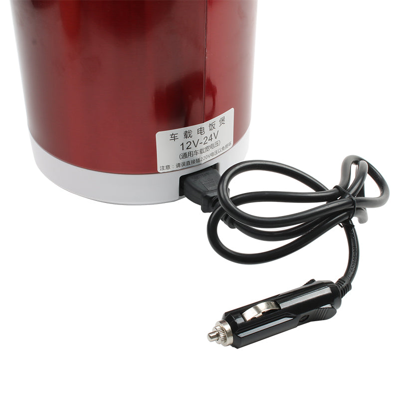 Mini olla arrocera de 12V y 24V, olla arrocera eléctrica para sopa caliente y camión de coche de 1,6 L