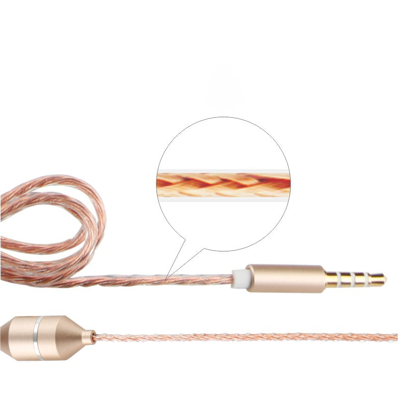 Earplug Type Wire Control With Microphone Transparent Air Duct Radiation-Proof Music Headphones