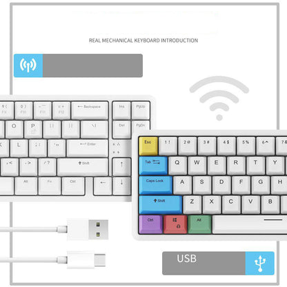 Mini teclado mecánico Bluetooth con cable USB