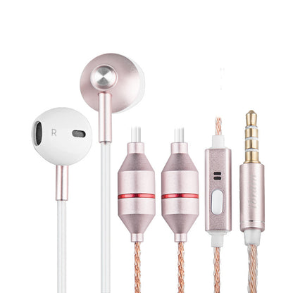 Earplug Type Wire Control With Microphone Transparent Air Duct Radiation-Proof Music Headphones