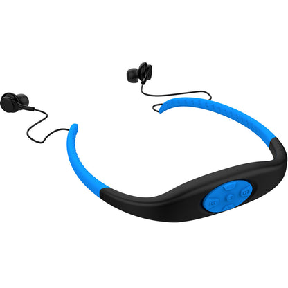 Auriculares inalámbricos Bluetooth 2 en 1 y reproductor de música MP3, auriculares estéreo 8G IPX8 impermeables para natación, deporte, banda para el cuello con micrófono