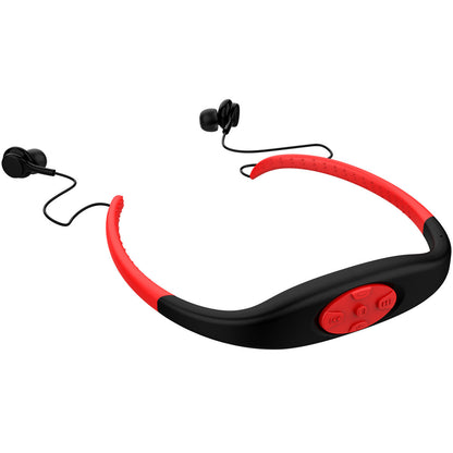 Écouteurs sans fil Bluetooth 2 en 1 et lecteur de musique MP3, casque d'écoute 8G, étanche IPX8, tour de cou pour Sport de natation, casque stéréo avec micro