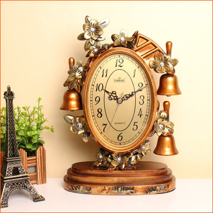 Reloj de mesa europeo grande con campana retro creativa