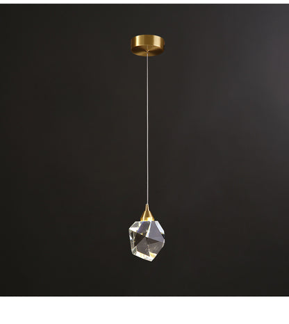 Lustre en cristal de luxe tout en cuivre, lustre moderne minimaliste à trois têtes pour Restaurant