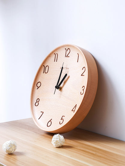 Nordic Beech Wood Simple, Concise, Warm And Versatile Silent Wall Clock