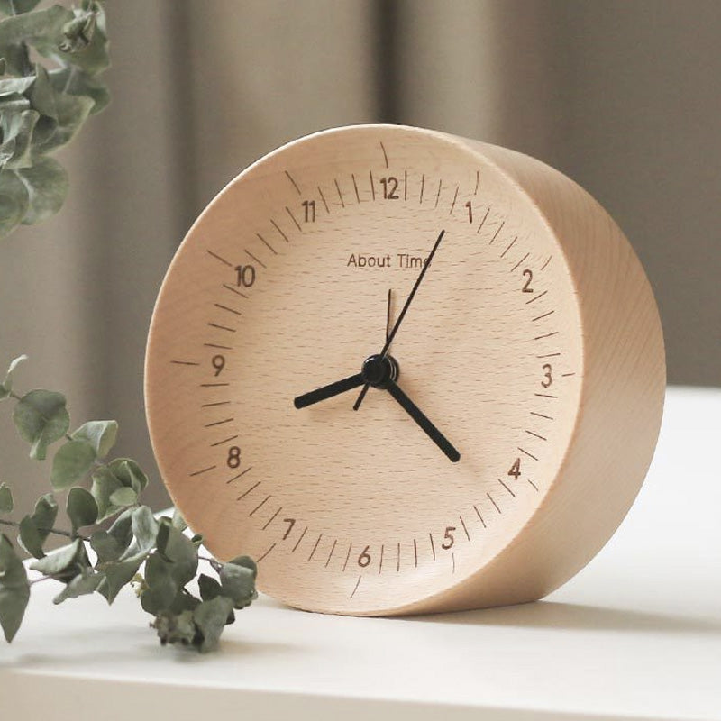 Log Mute Bedside Student Creative Simple Nordic Small Pendulum Clock