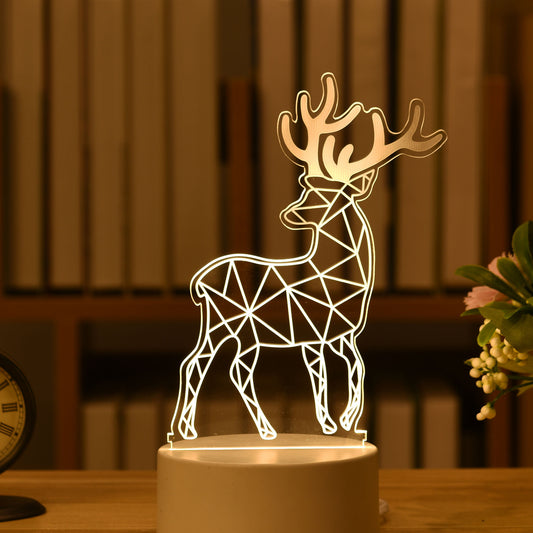 Lampe d'ambiance de chambre à coucher, veilleuse 3D de dessin animé