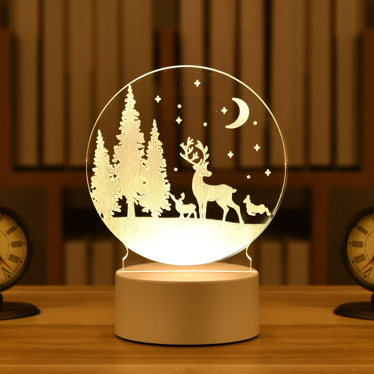 Lampe d'ambiance de chambre à coucher, veilleuse 3D de dessin animé