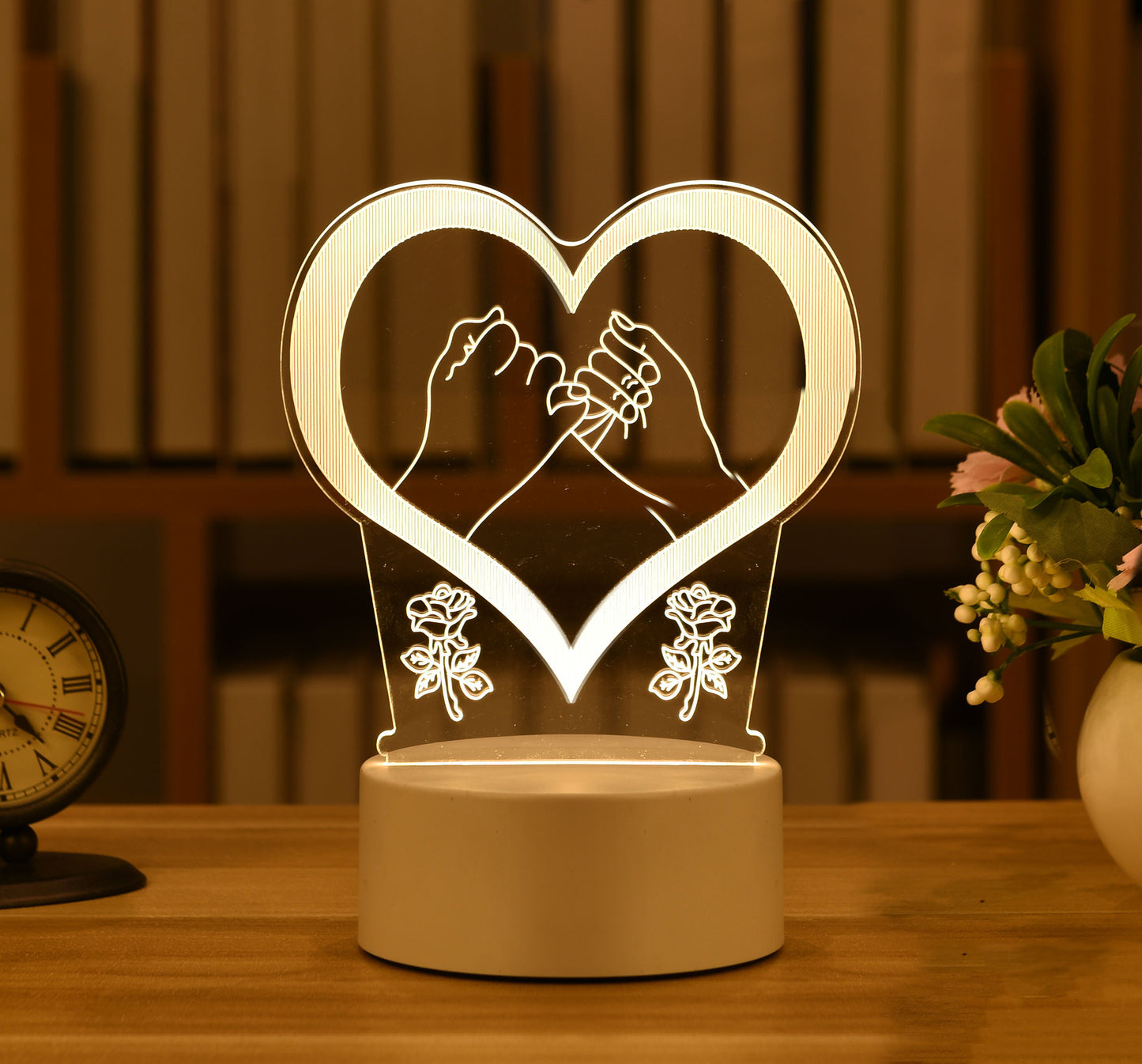 Lampe d'ambiance de chambre à coucher, veilleuse 3D de dessin animé