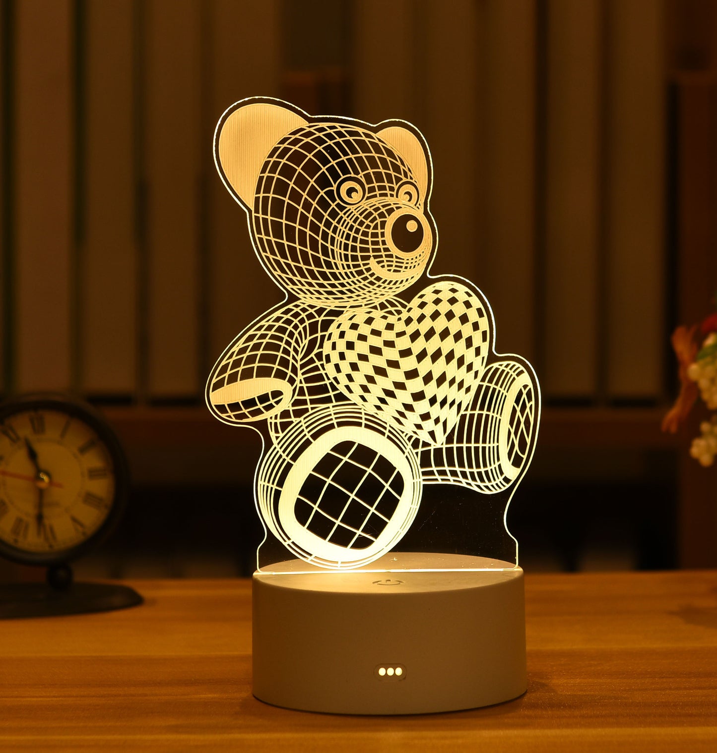 Lampe d'ambiance de chambre à coucher, veilleuse 3D de dessin animé