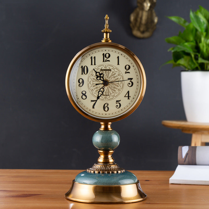 Table Clock Home Living Room Clock Fashion Retro Clock Ornaments