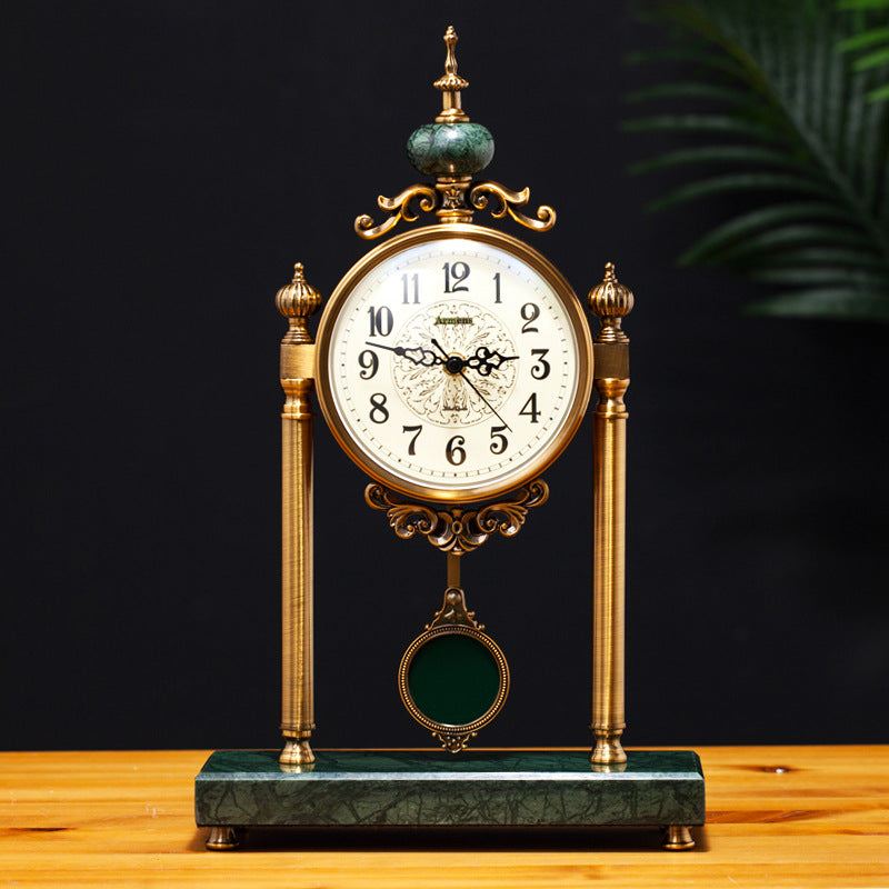 Table Clock Home Living Room Clock Fashion Retro Clock Ornaments