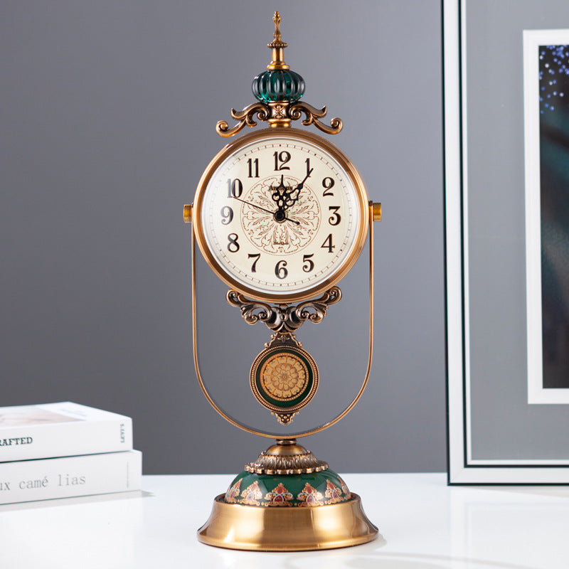 Table Clock Home Living Room Clock Fashion Retro Clock Ornaments