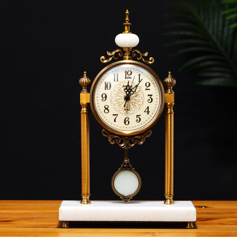 Table Clock Home Living Room Clock Fashion Retro Clock Ornaments