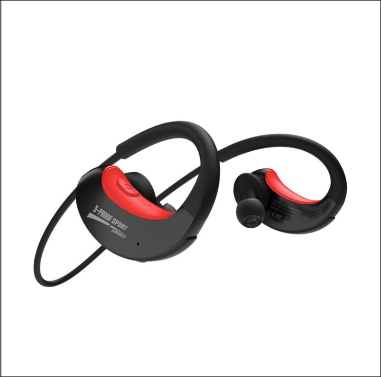 Type d'oreille accrochant sans fil de course binaurale de casque de Bluetooth de sports