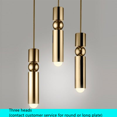 Lampes suspendues en laiton nordique salon moderne Led