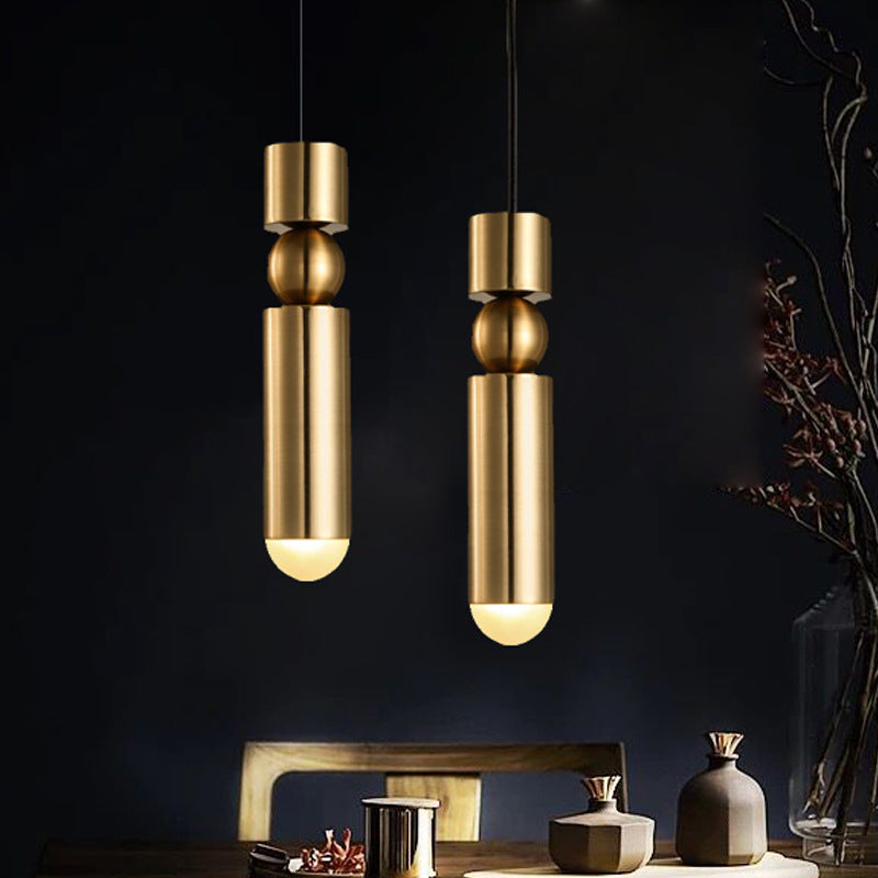 Lampes suspendues en laiton nordique salon moderne Led