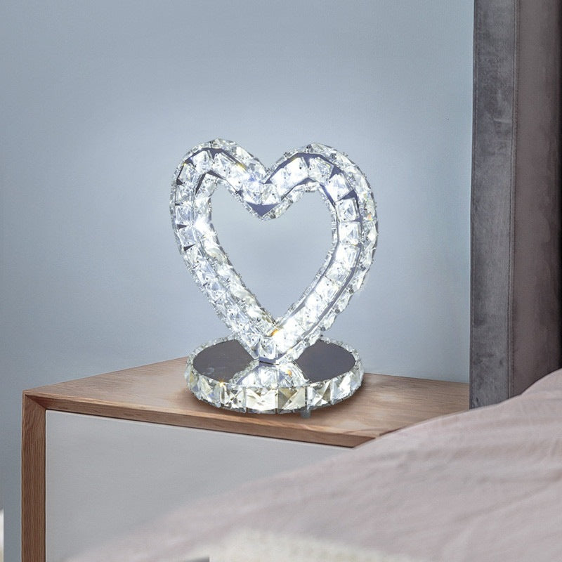 Lampe de table en cristal nordique de chevet chaud et moderne simple