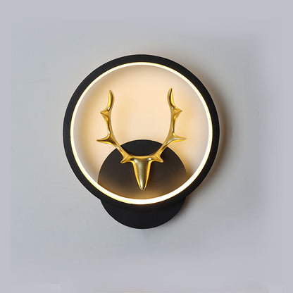 Lámpara de pared Art Deer Antler, luces de pared regulables con Control remoto nórdico