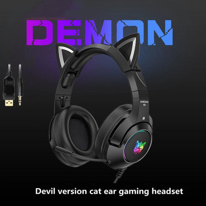 Black Devil Edition Luminous Computer Headset Headset