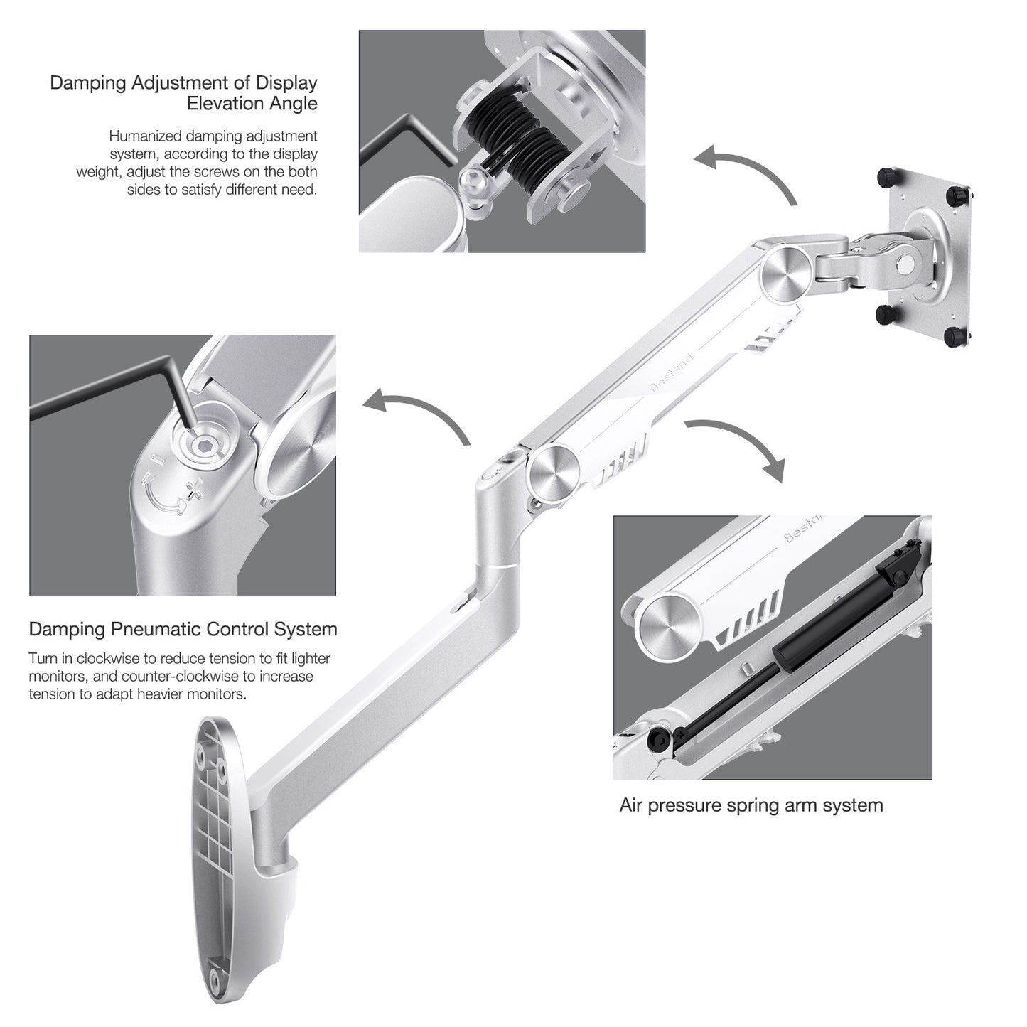 Soporte universal para monitor de computadora de aleación de aluminio