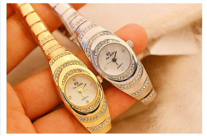 Reloj de pulsera de oro para mujer, reloj de pulsera con diamantes, relojes de pulsera de moda para mujer, reloj de diamantes completo para mujer