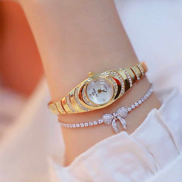 Ladies Gold Watch Diamond Wristwatch Female Fashion Bracelet Watches Women Full Diamond Watch