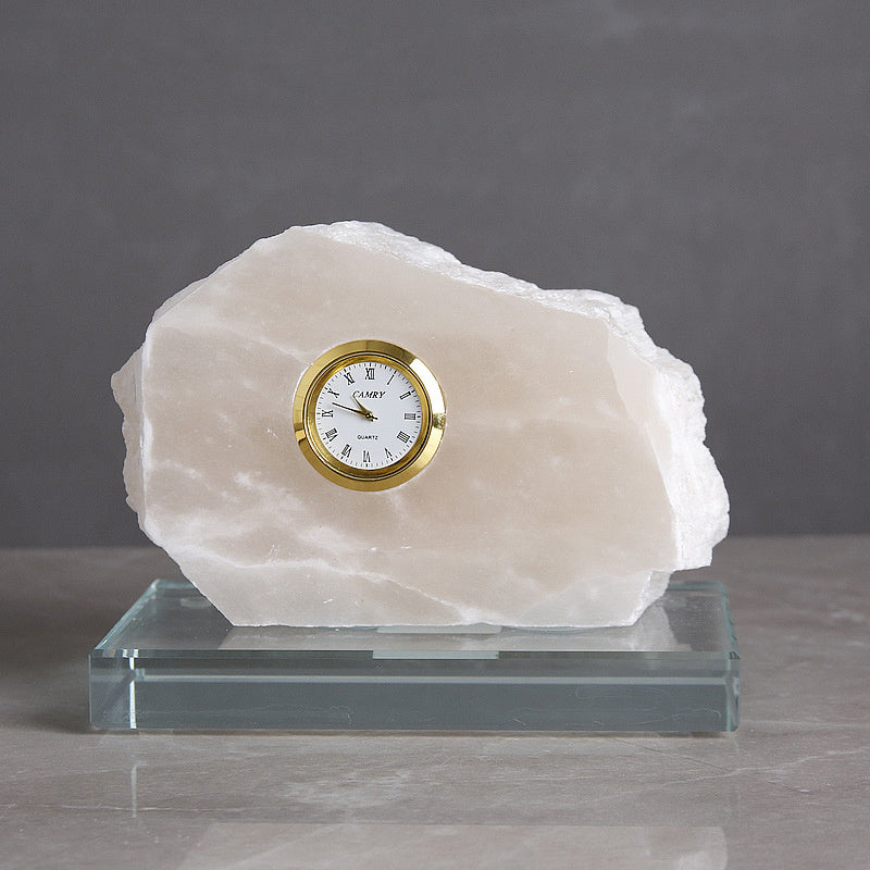 Florenck lumière luxe moderne Simple naturel Spar horloge de Table ornements