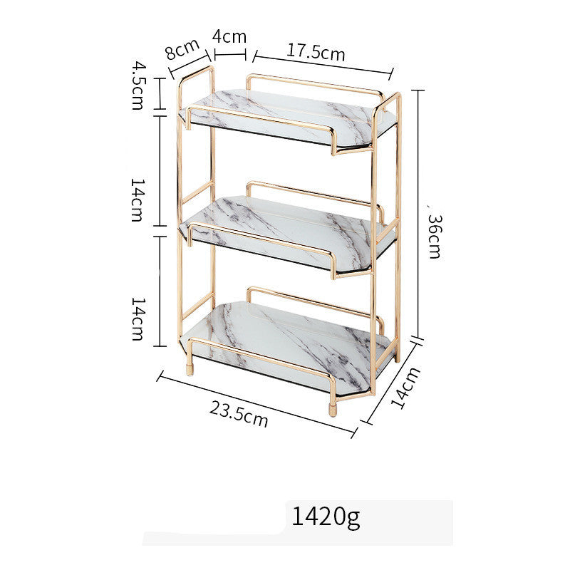 Nordic Ins Wind Cosmetic Storage Rack Skin Care Products Perfume Finishing Rack Bathroom Dressing Table Metal Bedroom