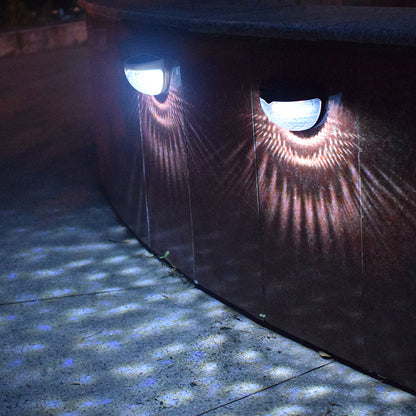 Luz Solar impermeable para exteriores, lámpara Semicircular para valla, efecto gota de agua, lámpara de pared, lámpara de jardín, lámpara de pasillo, lámpara de escalera