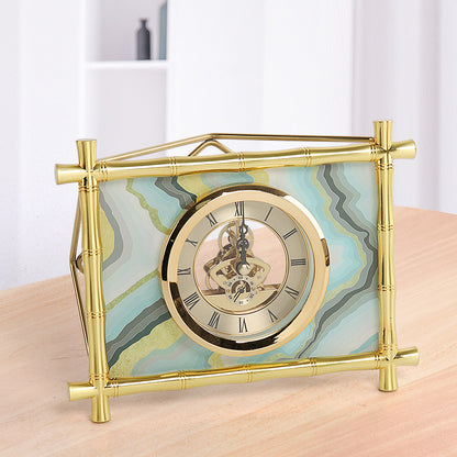 Horloge électronique silencieuse en métal, Style européen, salon, chambre à coucher, bureau, montre modèle de chambre, accessoires d'horloge à couverture souple