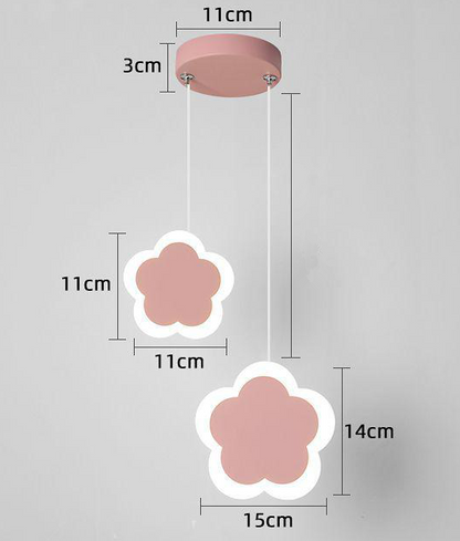 Lampe de plafond créative en forme de coeur avec fleur de papillon, lustre pour chambre d'enfant, lampes de chambre à coucher