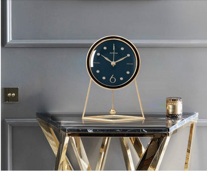 Horloge de bureau en cuir, bureau de salon