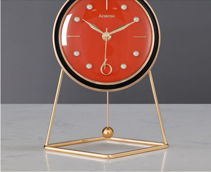 Horloge de bureau en cuir, bureau de salon