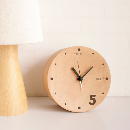 Reloj despertador de registro con campana real, reloj de haya con cabeza, reloj de mesa pequeño, reloj creativo