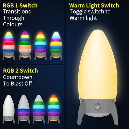 RGBW Lamp Rocket Lamp Dimable Bedside Lamp LED Night Light For Children Gift Child Sleep Room Decor