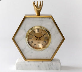 Horloge de luxe en marbre blanc, modèle moderne, lumière, ornements, réveil, Table de chevet, petits accessoires, horloge créative