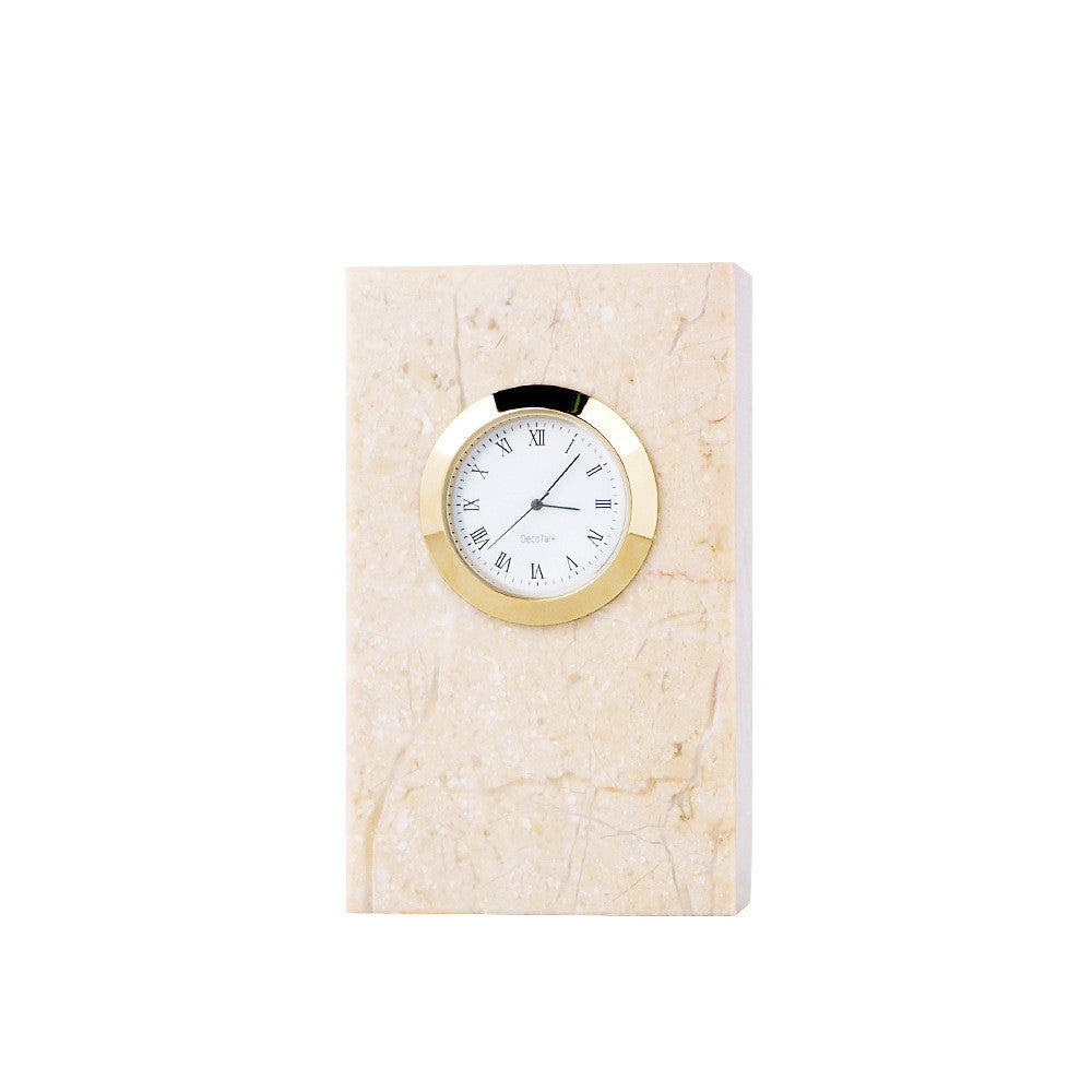 Reloj de mesa de mármol, modelo para sala de estar, dormitorio, accesorios de decoración, reloj de mesa silencioso nórdico para el hogar