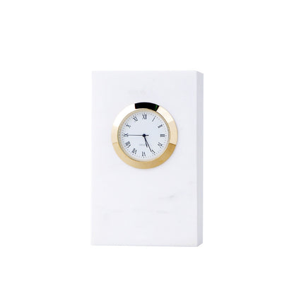 Reloj de mesa de mármol, modelo para sala de estar, dormitorio, accesorios de decoración, reloj de mesa silencioso nórdico para el hogar