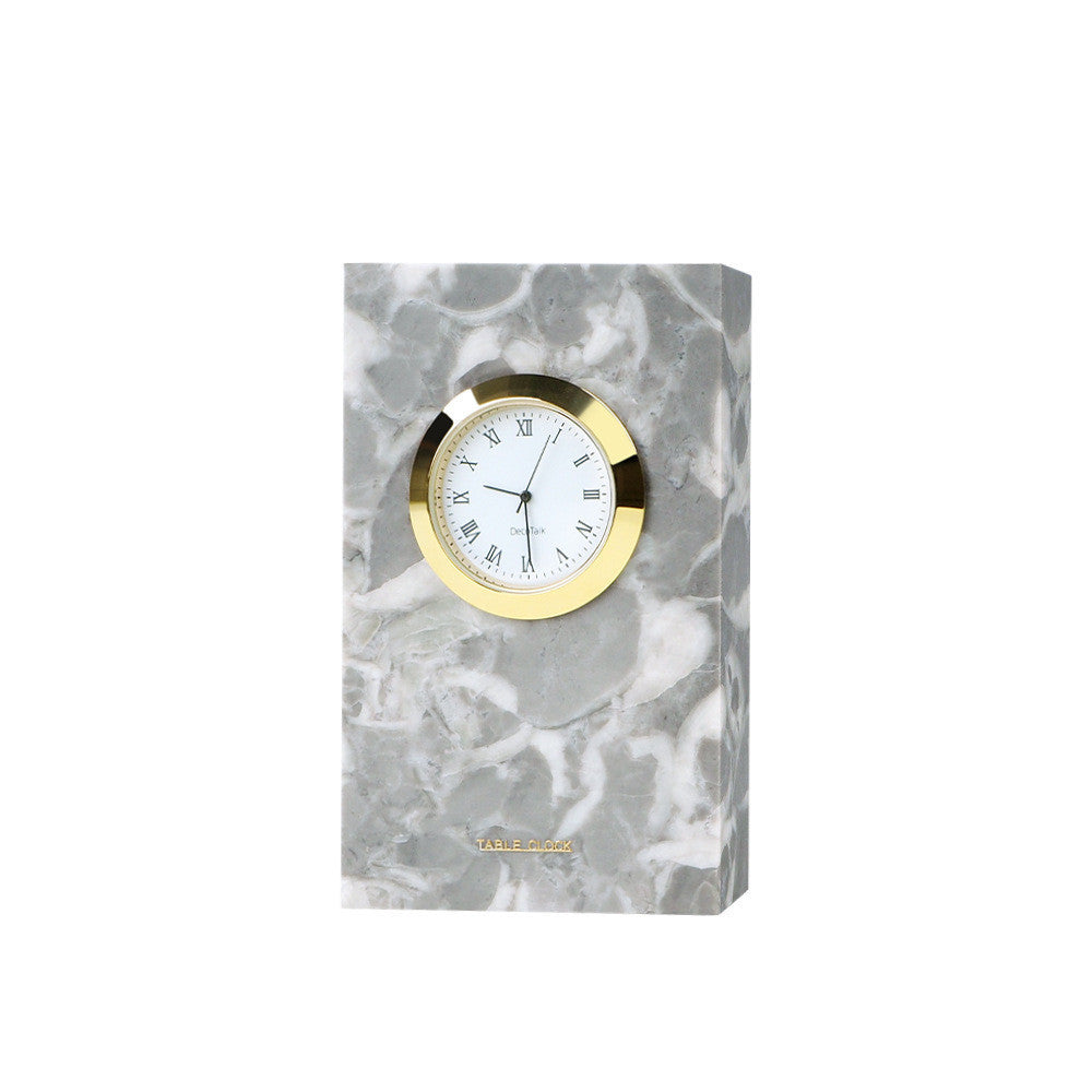 Marble Table Clock Model Room Living Room Bedroom Decoration Accessories Nordic Household Silent Table Clock