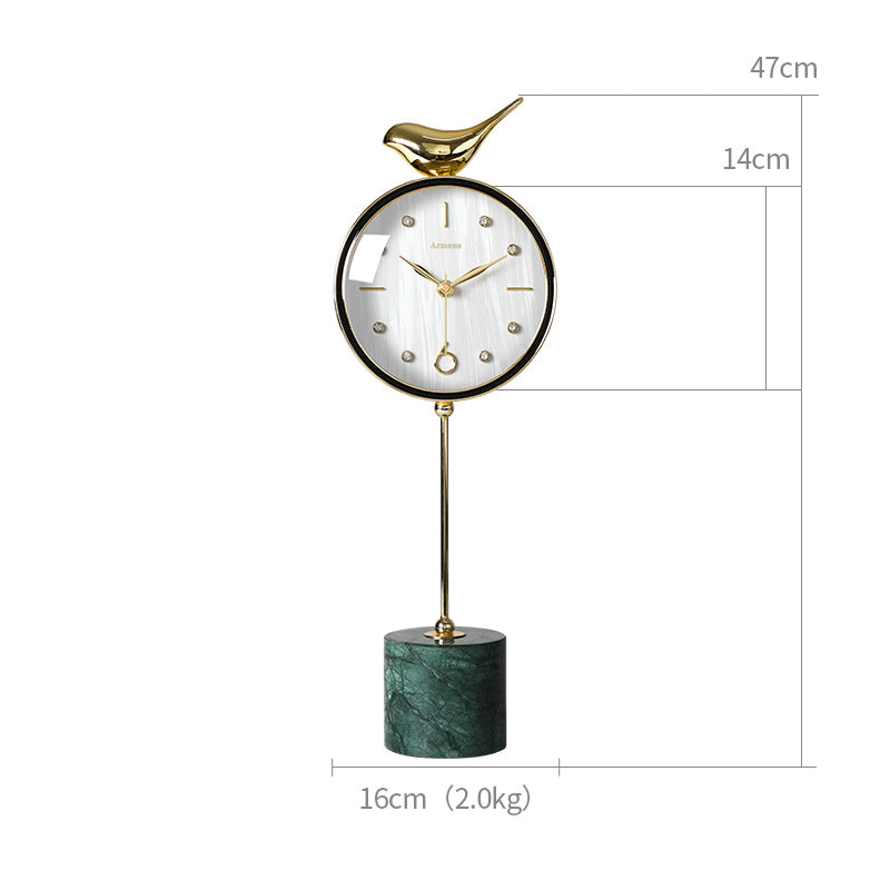 Reloj de mesa de mármol nórdico, adornos, reloj de mesa Art Deco, reloj de mesa de péndulo de moda de hogar para sala de estar, Simple y moderno