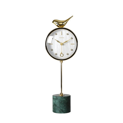 Reloj de mesa de mármol nórdico, adornos, reloj de mesa Art Deco, reloj de mesa de péndulo de moda de hogar para sala de estar, Simple y moderno