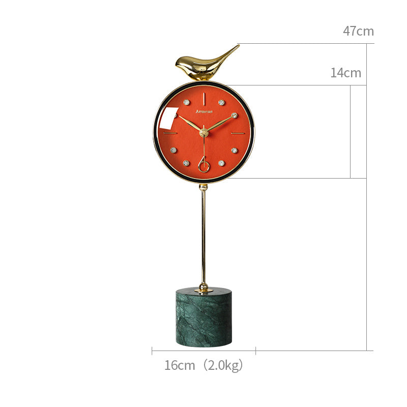 Reloj de mesa de mármol nórdico, adornos, reloj de mesa Art Deco, reloj de mesa de péndulo de moda de hogar para sala de estar, Simple y moderno