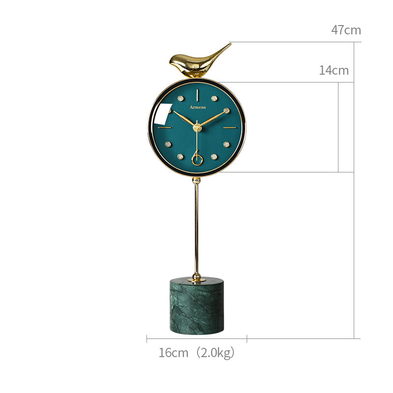 Reloj de mesa de mármol nórdico, adornos, reloj de mesa Art Deco, reloj de mesa de péndulo de moda de hogar para sala de estar, Simple y moderno