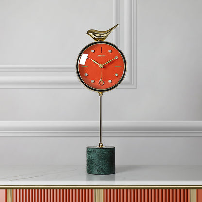 Reloj de mesa de mármol nórdico, adornos, reloj de mesa Art Deco, reloj de mesa de péndulo de moda de hogar para sala de estar, Simple y moderno