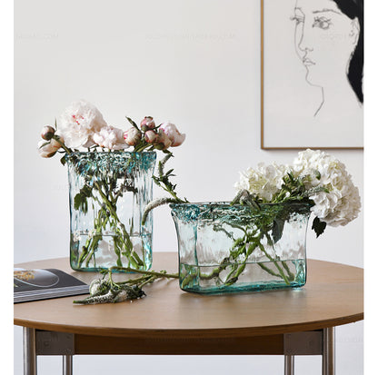 Glass Vase Living Room Dining Table Flower Arrangement