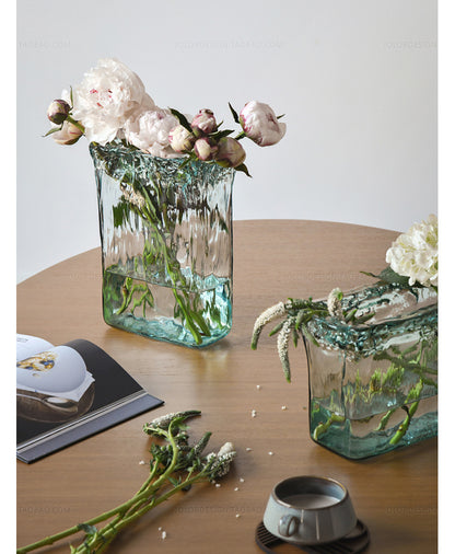 Glass Vase Living Room Dining Table Flower Arrangement