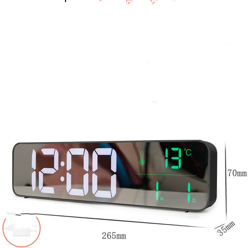 Reloj despertador Digital LED con música, indicador de fecha y temperatura, relojes de espejo de escritorio, decoración de mesa para el hogar, reloj electrónico