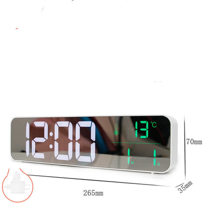 Reloj despertador Digital LED con música, indicador de fecha y temperatura, relojes de espejo de escritorio, decoración de mesa para el hogar, reloj electrónico